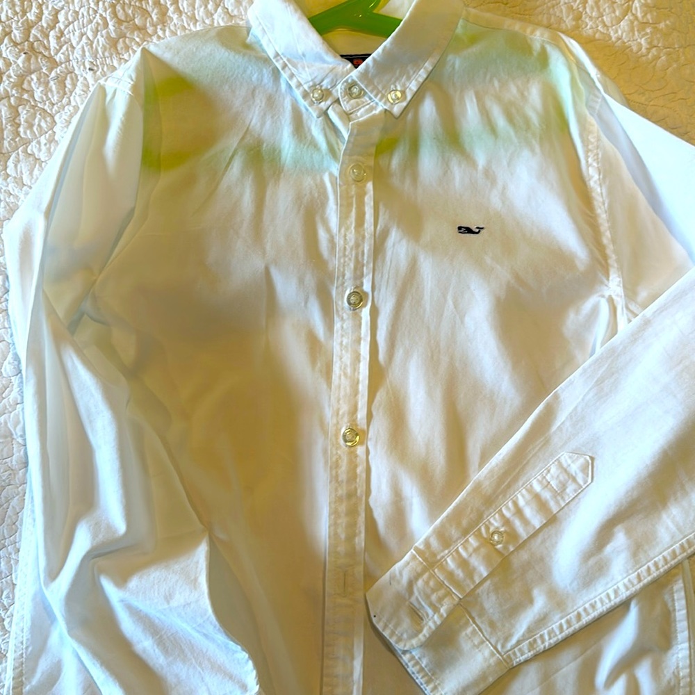 Vineyard vines, boys whale shirt, button-down size medium, 12/14